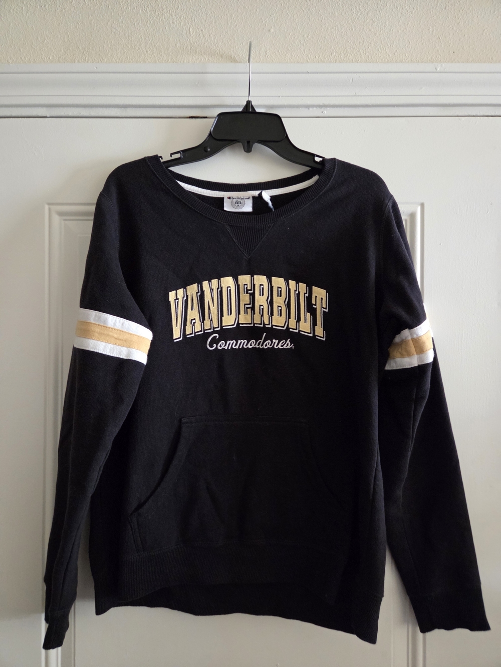 Champion Black Sweatshirt with Gold & White Trim